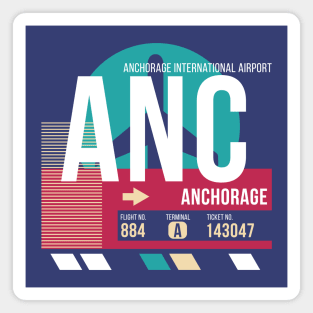 Anchorage, Alaska (ANC) Airport Code Baggage Tag Magnet